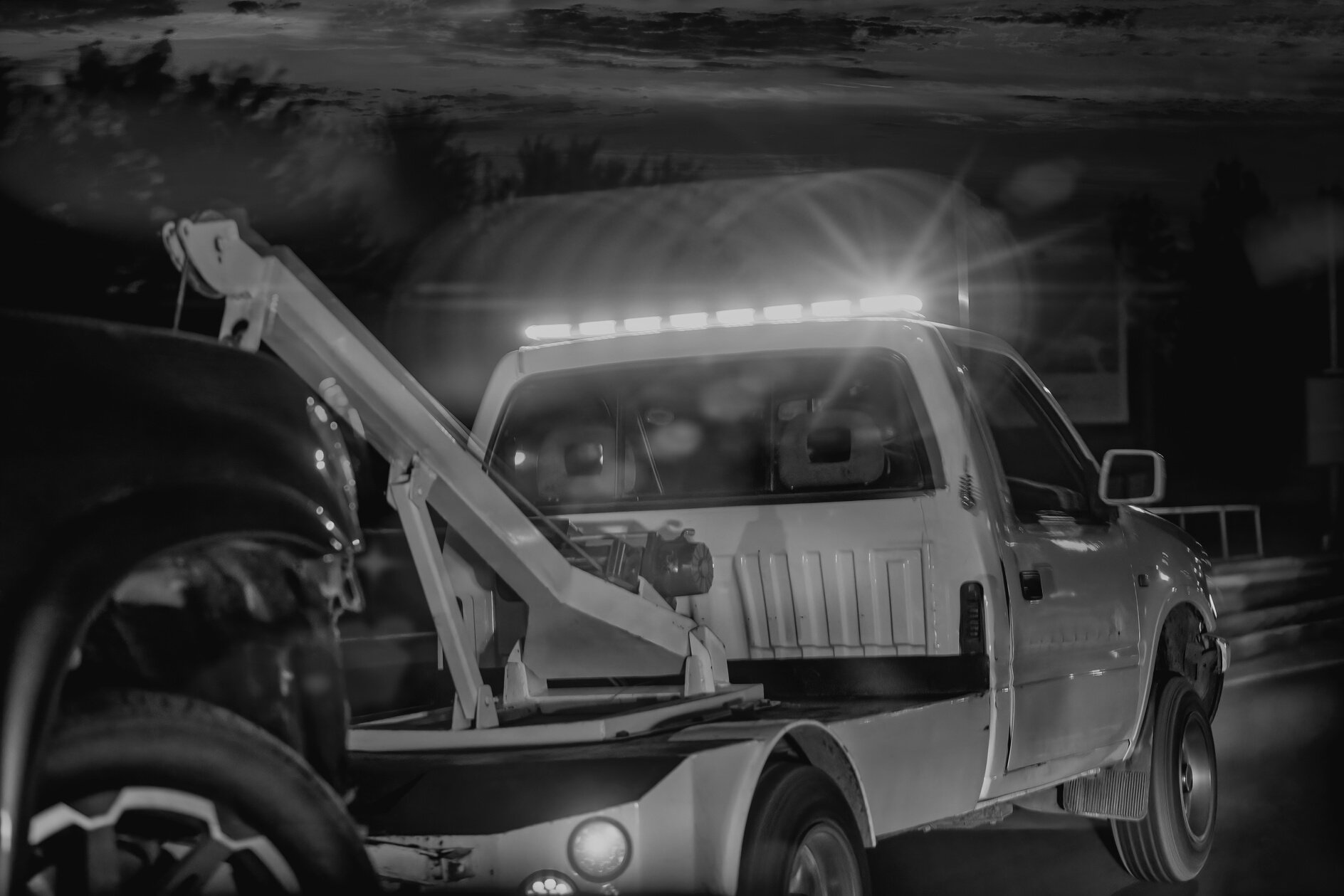 Towing truck on the move